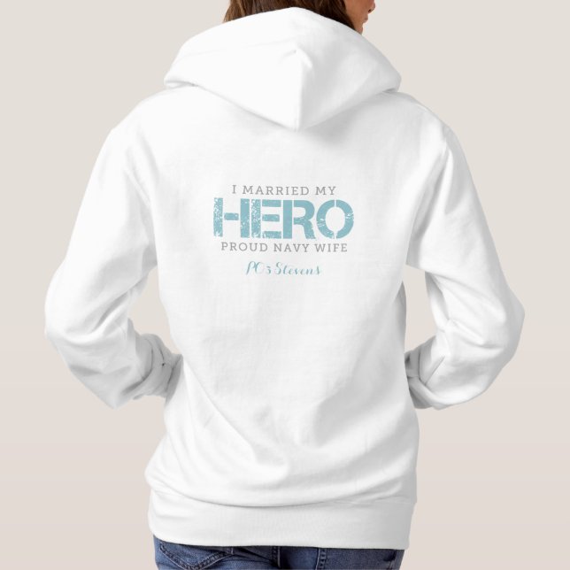Jag gifte mig med min Hero - Sailors fru Tee Shirt (Baksida)
