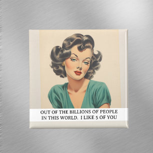 Jag gillar 5 Sarcastic Rolig Retro 50-tals Mening Magnet