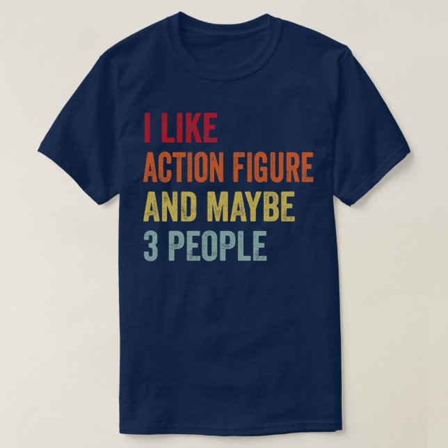 Jag gillar Action figur kanske 3 personer T Shirt (Design framsida)