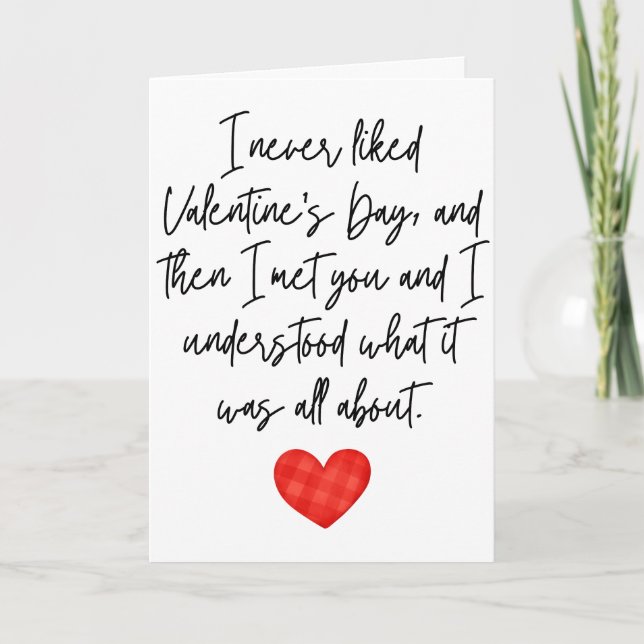 Jag gillar aldrig Alla hjärtans dag. Kort (Framsida)