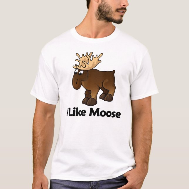 Jag gillar älg tee shirt (Framsida)