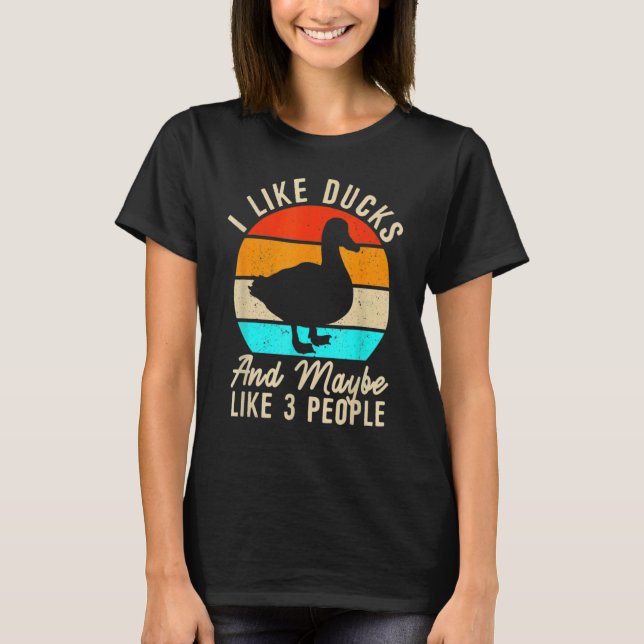 Jag gillar Anka och kanske 3 personer T Shirt (Framsida)