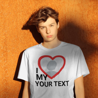 Jag gillar anpassadets fototextskjortor t shirt