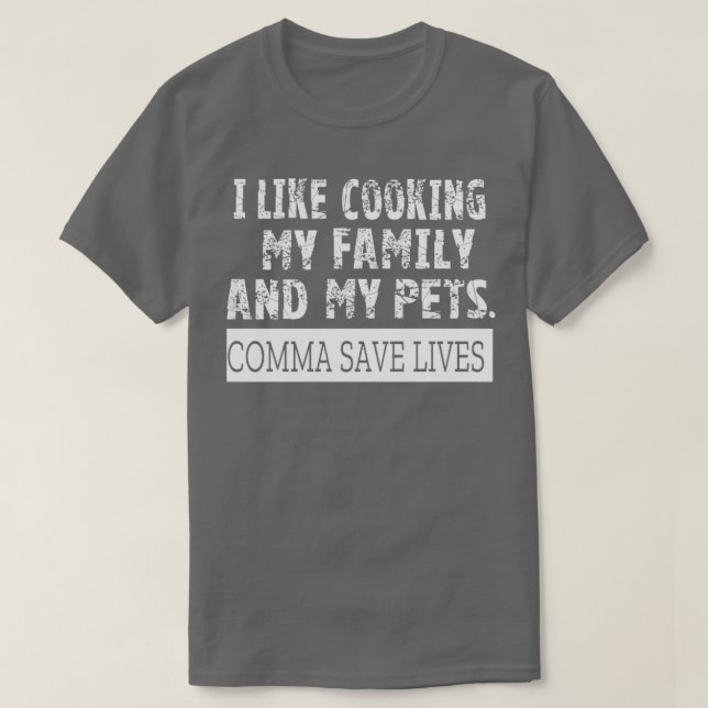 Jag gillar att laga mat till min familj. t shirt (Design framsida)