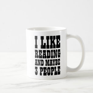 Jag gillar att läsa och kanske 3 personer kaffemugg