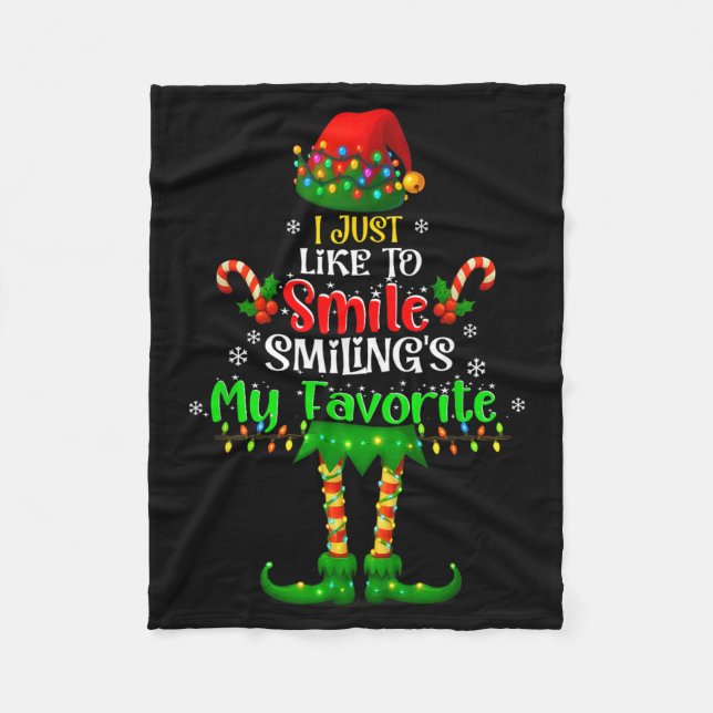 Jag Gillar Att Le Leenden Min Favorit Jul Tomte Fleecefilt (Framsidan)