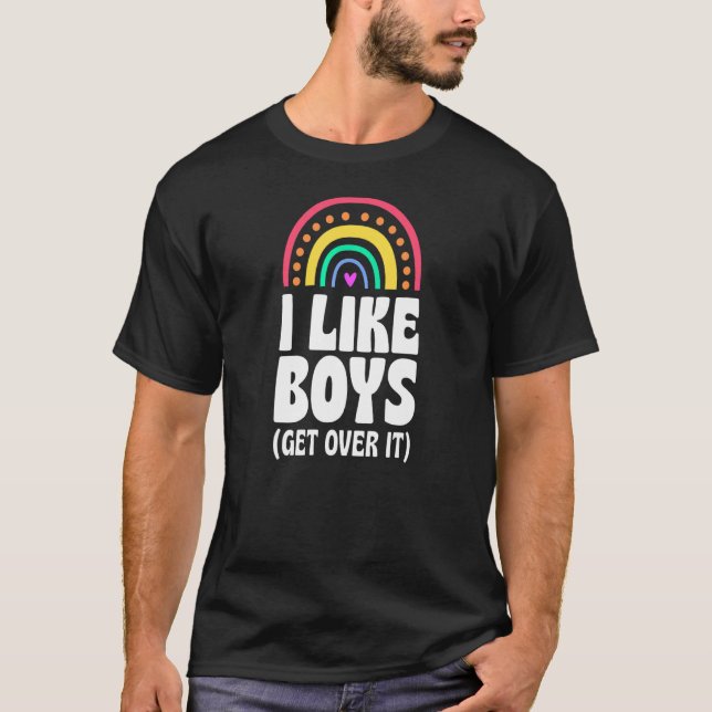 Jag gillar att pojkar kommer över den Gay pride so T Shirt (Framsida)