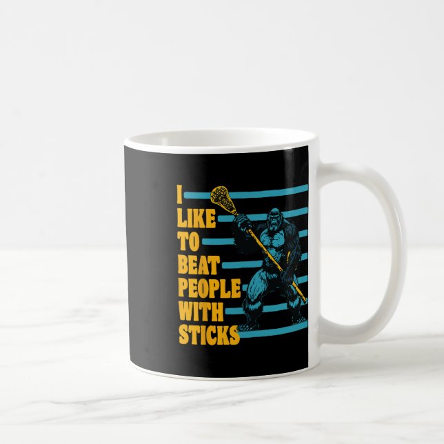 Jag gillar att slå människor med sticks funny Lacr Kaffemugg (Höger)