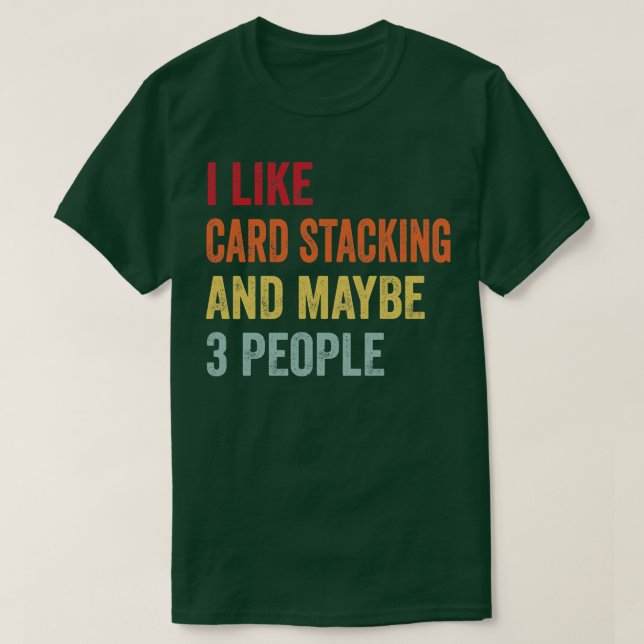 Jag gillar att stapla kanske 3 personer t shirt (Design framsida)