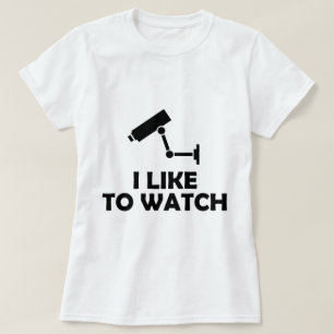 Jag Gillar Att Titta På CCTV Video Kamera Inspelni Tee