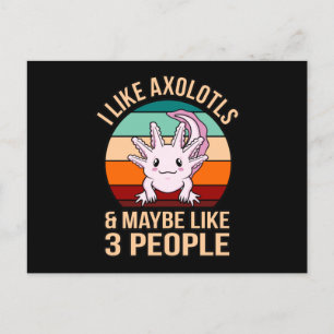 Jag gillar Axolotls Kawaii Animal Axolotl Älskare  Inbjudan Vykort