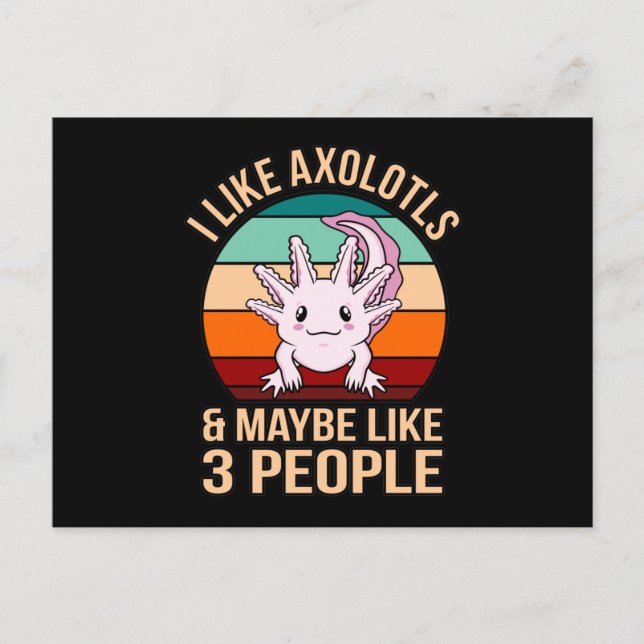 Jag gillar Axolotls Kawaii Animal Axolotl Älskare  Inbjudan Vykort (Framsida)