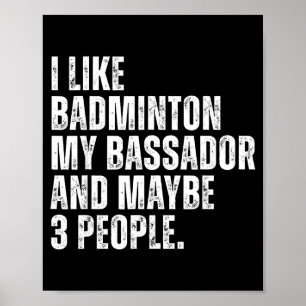 Jag Gillar Badminton Älskare Bador Hundägare Rolig Poster