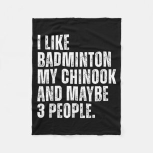 Jag Gillar Badminton Älskare Chinook Hundägare Rol Fleecefilt