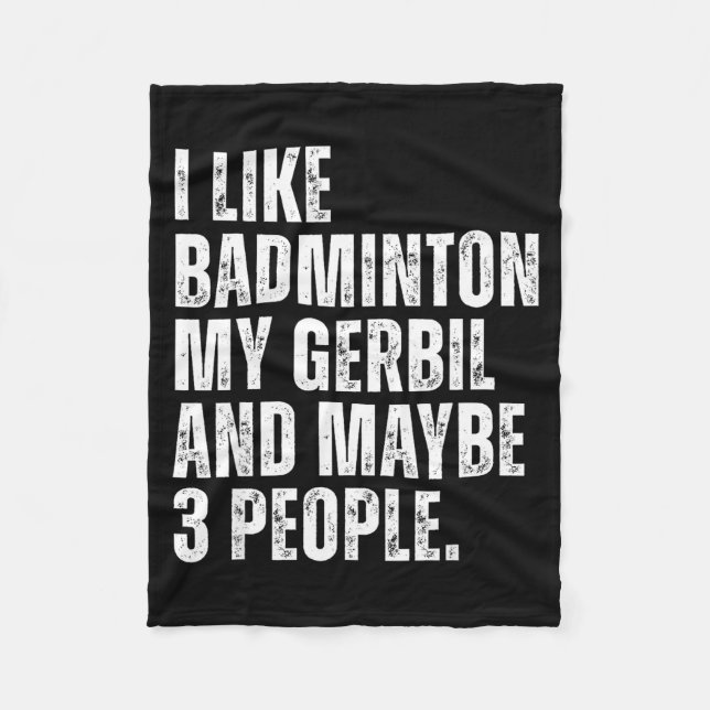 Jag Gillar Badminton Min Gerbil Gnagare Rolig Husd Fleecefilt (Framsidan)