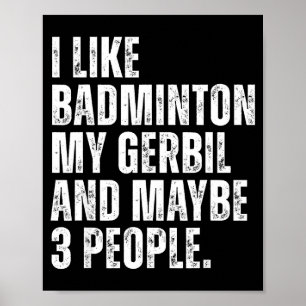 Jag Gillar Badminton Min Ökenråtta Gnagare Rolig H Poster
