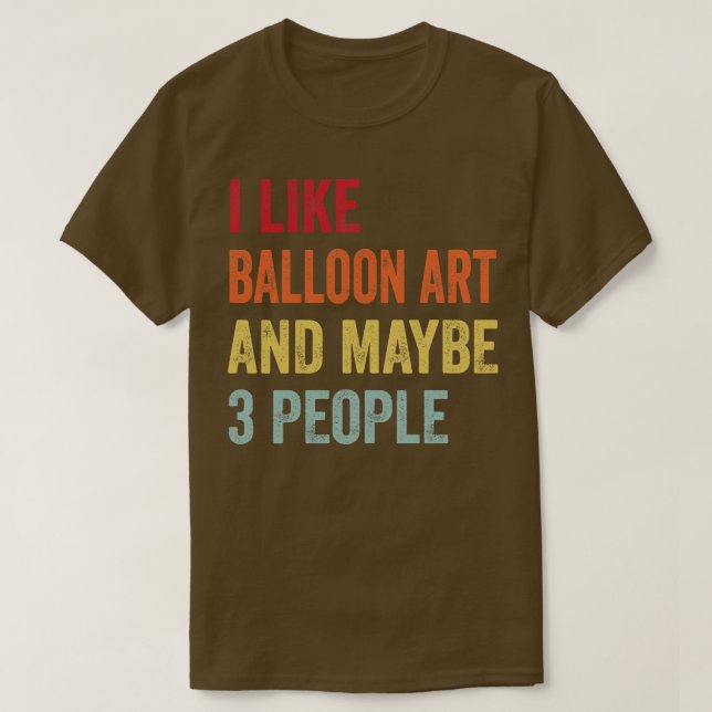 Jag gillar Balloon Art 3-personer T Shirt (Design framsida)