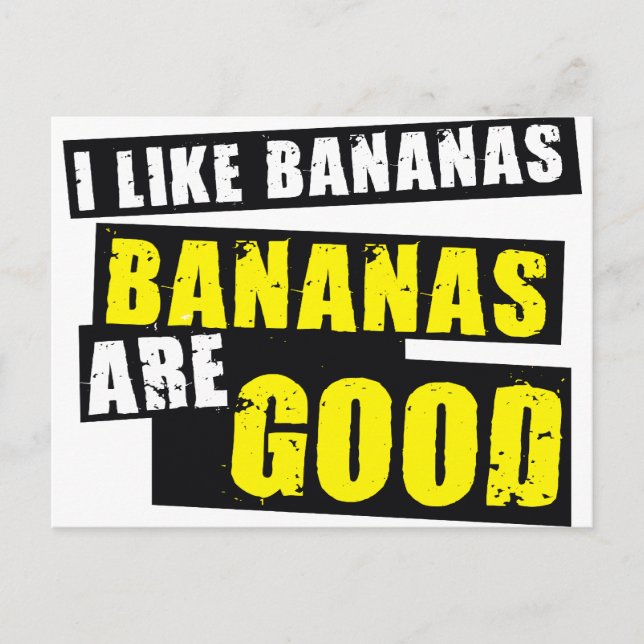 Jag gillar Bananer - Bananer är Bra Vykort (Framsida)