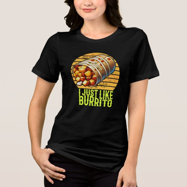 jag gillar bara burrito t shirt (Framsida)