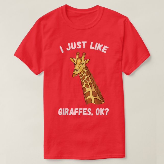 Jag gillar bara Giraffes Funny Cute Giraffe T Shirt (Design framsida)