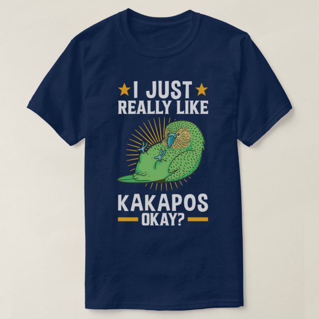 Jag gillar bara Kakapo, blanka papegoja T Shirt (Design framsida)