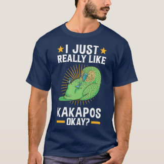Jag gillar bara Kakapo, blanka papegoja T Shirt