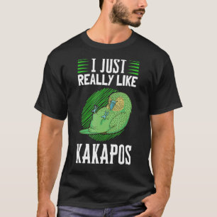 Jag gillar bara Kakapos New Zealand Parrot Kakapo T Shirt