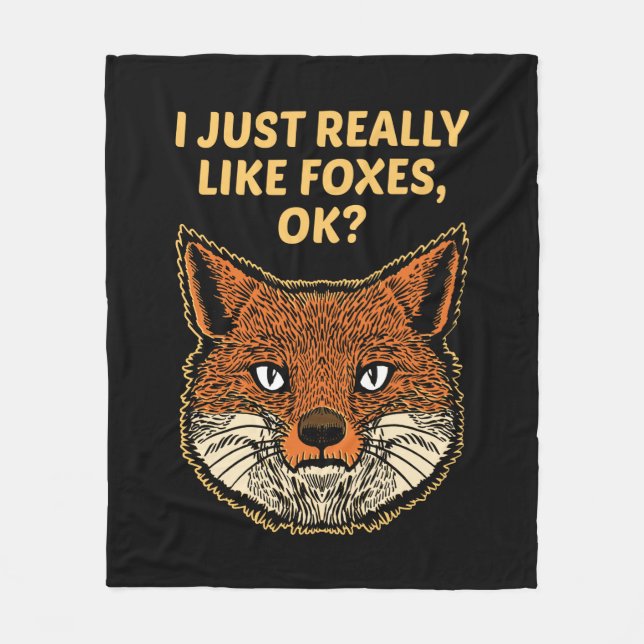 Jag Gillar Bara Rävar Ok Fleecefilt (Framsidan)