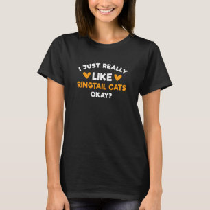 Jag Gillar Bara Riktigt Mycket Ringtail Katter T Shirt