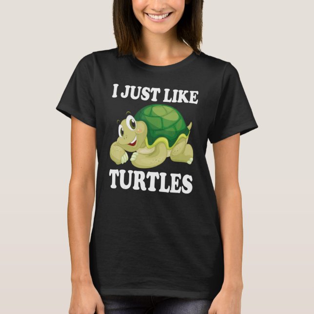 Jag gillar bara Turtles Cute Vatten Turtle Sea Ani T Shirt (Framsida)