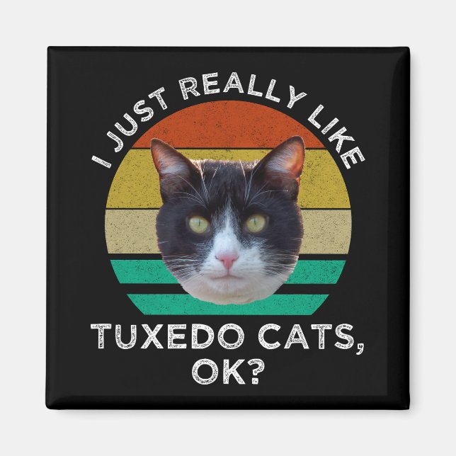Jag gillar bara Tuxedo Cats okej? Magnet (Framsidan)
