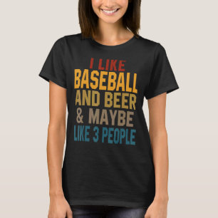 Jag gillar Baseball och Beer Baseball Pappa Player T Shirt