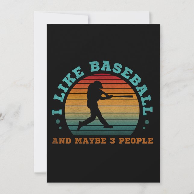 Jag gillar Baseball och kanske 3 personer Inbjudningar (Framsida)