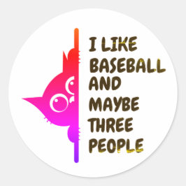 Jag gillar baseboll-kikande katt runt klistermärke