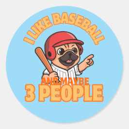 Jag gillar baseboll-pugliv runt klistermärke
