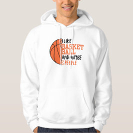Jag gillar basket och kanske 3 personer hoodie