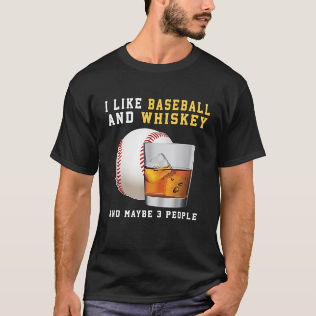 Jag gillar basket och whisky och kanske 3 personer t shirt (Framsida)