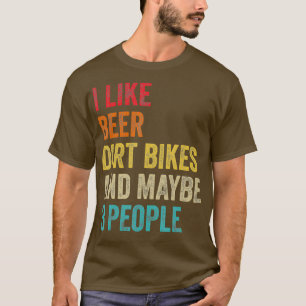 Jag gillar Beer Dirt Bikes kanske 3 MX Rider T Shirt