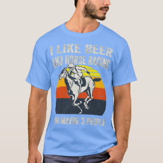 Jag gillar Beer Horse Tävla T T Shirt