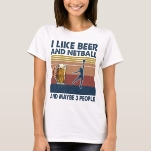 Jag gillar Beer och Netball Player Coach Sport Fun T Shirt