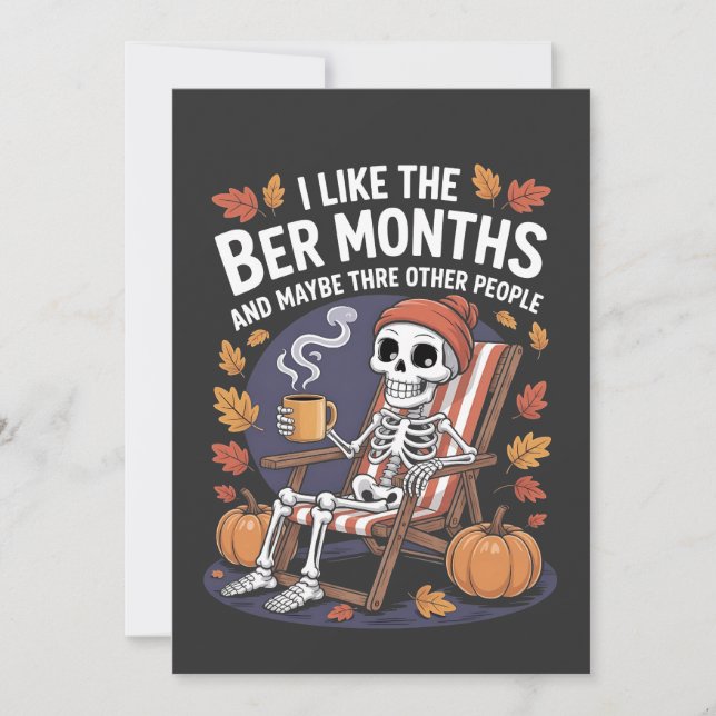 Jag gillar Ber Months underbara tal Skeleton Julaf Spara Datumet (Framsida)