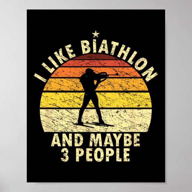 Jag gillar Biathlon Funny Biathlonist Wintersport  Poster (Framsidan)