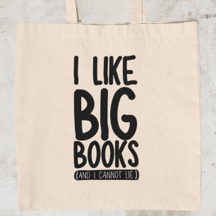 Jag gillar Big Bokar Funny Bookworm Reader Librari Tygkasse