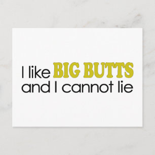 Jag gillar Big Butts Vykort