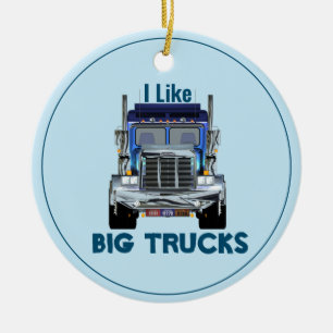 Jag gillar Big Lastbilar-Trucker Julgransprydnad Keramik