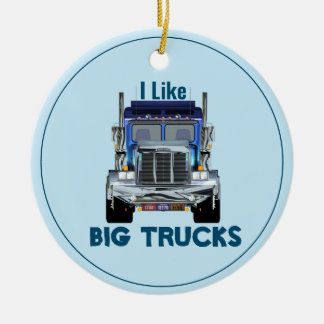 Jag gillar Big Lastbilar-Trucker Julgransprydnad Keramik
