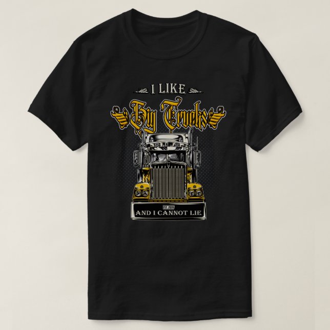 Jag gillar Big Lastbilar Trucker Lastbil-drivrutin T Shirt (Design framsida)