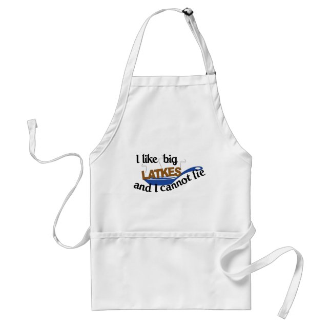 Jag gillar Big Latkes Funny Hanukkah Apron Förkläde (Framsidan)