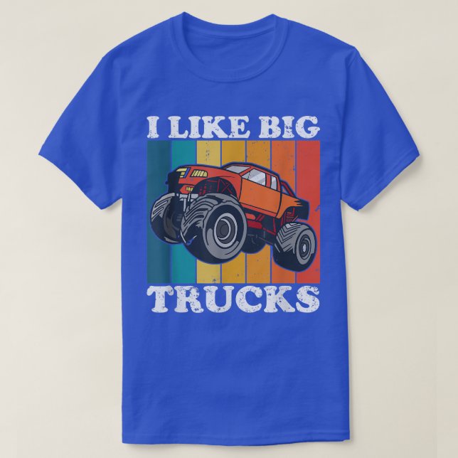 Jag gillar Big Monster Lastbilar T Shirt (Design framsida)