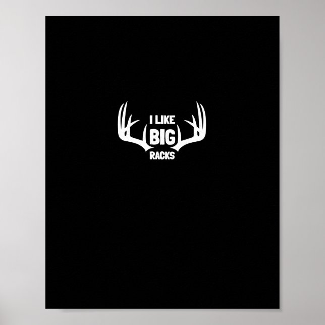 Jag gillar Big Racks Hjort Buck Hunters Bow Huntin Poster (Framsidan)